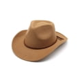 thumbnail image 2 of Sombreros de vaquero Qarigey gorras cómodas para hombre tela fieltro 58x58x12cm, 2 of 6