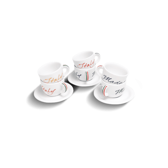 Set 6 Tazas c/plato de Italia para Espresso MADE IN ITALY