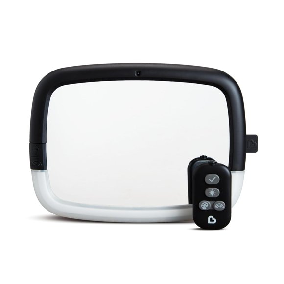 Munchkin - Espejo de coche para bebé orientado hacia atrás para asientos de coche, luz nocturna LED