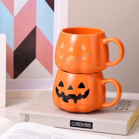 Taza de Calabaza de Halloween, Taza de Cerámica para Té o Café, Diseño Único de Calabaza, Material Seguro y Duradero, Decoración para La Oficina y El Hogar, Idea de Regalo Festivo, Capacidad