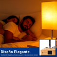 thumbnail image 4 of Lampara de Buro, Lámpara de Noche con Puerto USB+C, Salida CA, Incluye Bombilla, Regulador de Intesidad, Uso de Computadora, Lectura (Madera, 1 pieza), 4 of 6