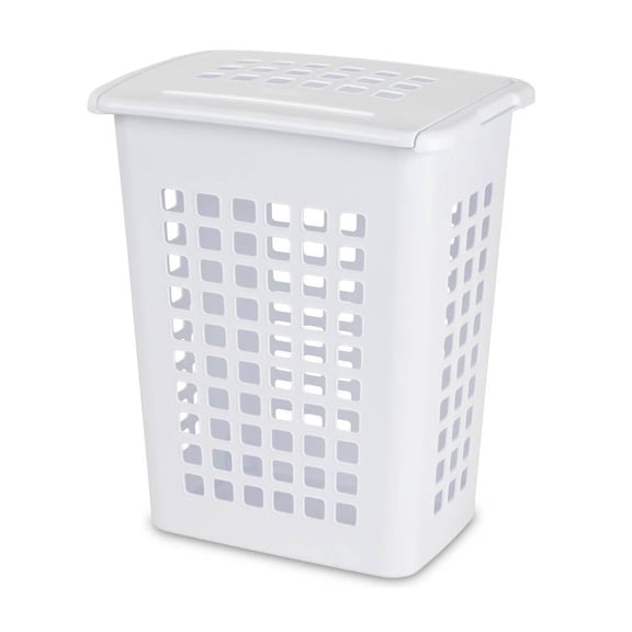 Hamper para Ropa Sterilite Rectangular Calada Blanco LiftTop 59 Litros
