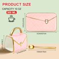 thumbnail image 2 of Set de tazas de café Zubebe Elegant en forma de bolso de mano de cerámica rosa, 2 of 6