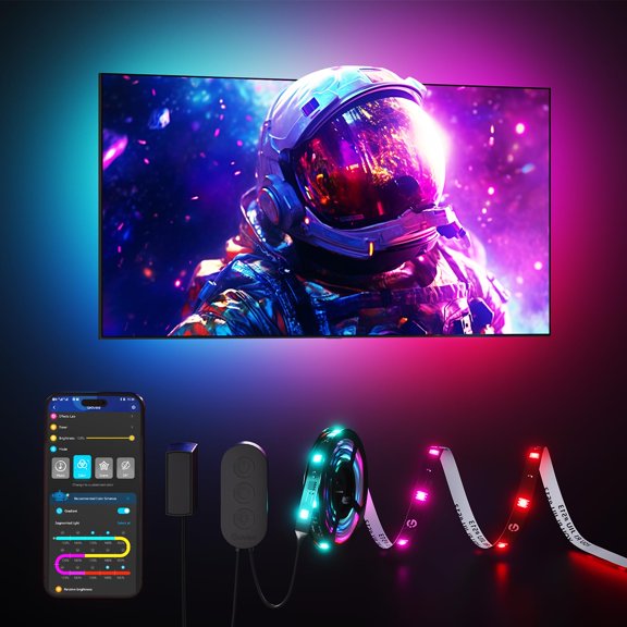 Govee Tira de retroiluminación LED para TV, retroiluminación LED inteligente RGBIC para televisores de 40 a 50 pulgadas, sincronización de música, Wi-Fi Bluetooth y control de aplicaciones, funciona c