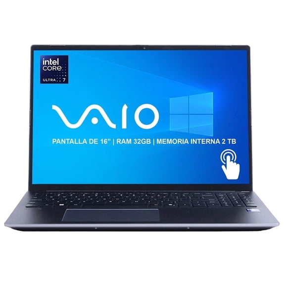 Laptop Vaio Intel Core 7 Ultra Meteor lake 155H 12va generación 8 núcleos, VWTC7M164B-FE 32GB RAM 2TB SSD Gris