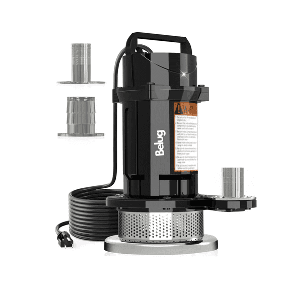 Bomba Sumergible Para Agua Limpia 1/2 Hp Acero Inoxidable Belug Negro