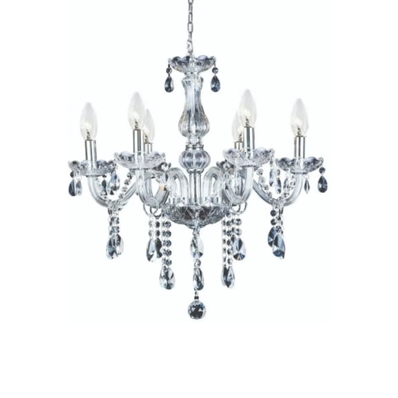 Lámpara Candil de Cristal Ilios Innova 6 Focos Estilo Europeo Elegante