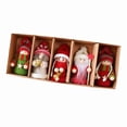 thumbnail image 3 of MTBLYS Set de 5 adornos navideños de peluche de Papá Noel| muñeco de peluche hecho a mano para colgar en el árbol| regalo navideño, 3 of 9
