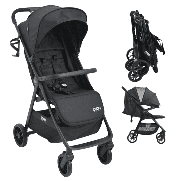 Carriola De Bebé Dodo Baby Zuri Reclinable Plegable Una Mano Negro