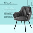 thumbnail image 2 of Set de 2 Sillas Terciopelo con Descansa Brazos para Comedor gris, 2 of 7