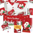 thumbnail image 1 of MTBLYS Caja sorpresa navideña para dinero | 1 caja plegable para dinero con bolsa de regalo | Soporte para billetes navideño DIY | Adorno navideño festivo de Papá Noel con diseño de escena nevada, 1 of 7