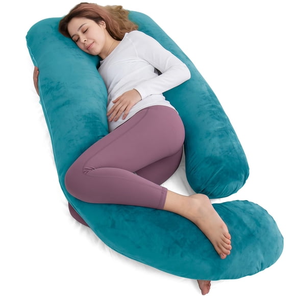 Almohada de Embarazo AMCATON 152 cm Azul Real en Forma de U