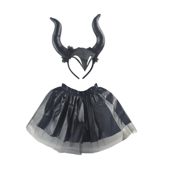 Disfraz de diablo de Halloween para niños, juguete de simulación, accesorios de juego de simulación, faldas de tutú para negro
