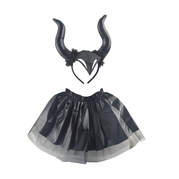 Disfraz de diablo de Halloween para niños, juguete de simulación, accesorios de juego de simulación, faldas de tutú para negro