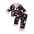 thumbnail image 1 of Pijama de Halloween para niñas, conjunto de dos piezas para bebés, camisa de manga larga con botones y pantalones elásticos., 1 of 9