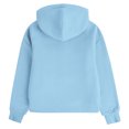thumbnail image 4 of Sudadera de manga larga con cuello redondo y media cremallera para niñas de 5 a 14 años, sudadera corta de felpa suave y ligera con bolsillo, como se muestra en la imagen, de 5 a 13 años., 4 of 4
