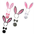 thumbnail image 4 of KAKOWELY Juego de 3 piezas en 1 de accesorios para el cabello con orejas de conejo, color gris, divertidos para fiestas de Pascua, festivales, fiestas de disfraces y actuaciones., 4 of 5