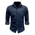 thumbnail image 4 of pstuiky camisa de manga larga para hombre, Cárdigan con capucha y manga larga para hombre, informal, de color liso, con bolsillos dobles y cremallera Tops de hombre xl, 4 of 7
