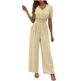 thumbnail image 2 of TaTaai Women's Fashion High Waist Solid Wide Leg Pants, Straight Cylinder Loose Full Length Casual Pants Gift, 2 of 8