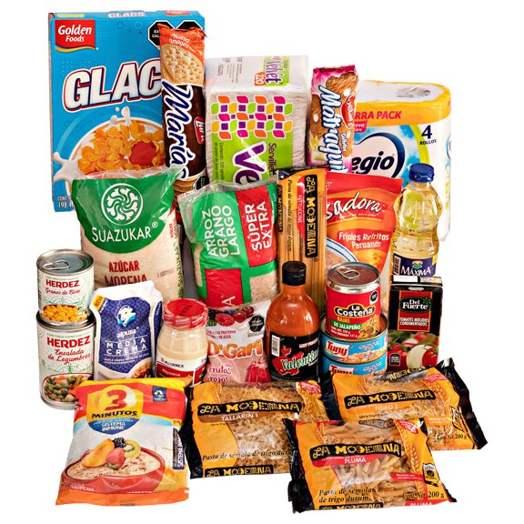 Despensa Básica Completa 24 Piezas Economica Empresarial. Canasta Navideña para regalar, para empleados, armada con abarrotes.