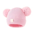 thumbnail image 1 of Lindo gorro de punto para bebé con bordado de doble corazón y doble bola de hilo. Cómodo y acogedor. Gorro cálido y abrigado para bebés., 1 of 5
