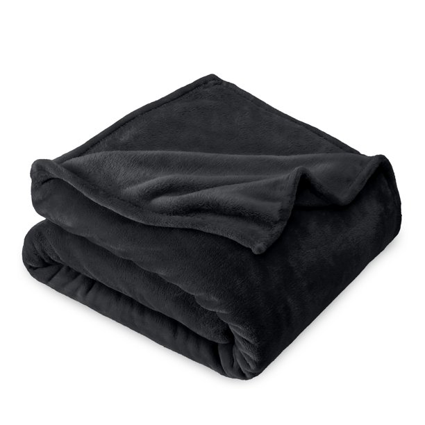 Bare Home Manta de Felpa Polar de 300 G/M², Microfibra Mullida, Suave y Afelpada, Tamaño Twin/Twin XL, Color Negro