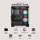 thumbnail image 5 of Gabinete XTREME PC GAMING Crystal Hive Mini Torre 5 Fan ARGB HUB Gris CXT3600GY, 5 of 6
