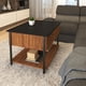 thumbnail image 1 of MESA EXTENSIBLE − BERNA  Mesa de Centro Elevable,  Mesa Auxiliar Estancia, Recámara y Oficina, Patas Metálicas, Tablero Laminado Texturizado  (NEGRO LISO )0, 1 of 9