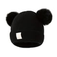 thumbnail image 1 of Lindo gorro de punto para bebé con bordado de doble corazón y doble bola de hilo. Cómodo y acogedor. Gorro cálido y abrigado para bebés., 1 of 5