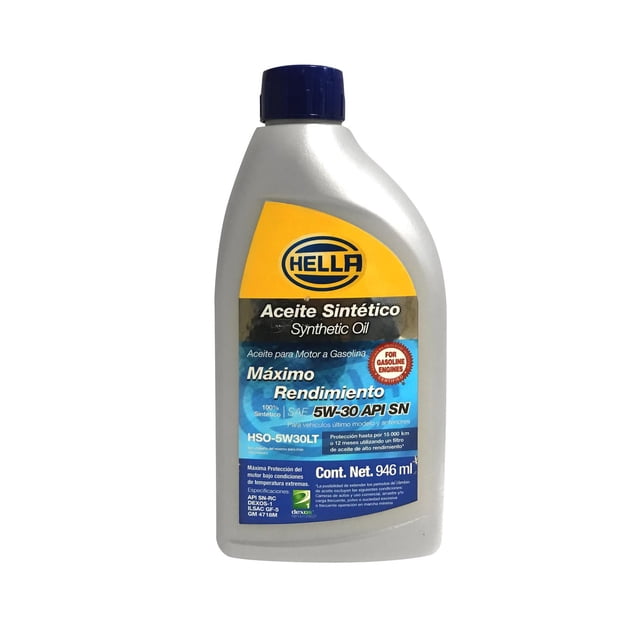 Aceite De Motor Hella 5w30 Sintetico 1 Litro Api Sn