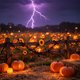 thumbnail image 4 of Guirnalda de hojas de arce artificiales negras con calabaza de ratán y bayas para decoración de chimenea y ventana de Halloween, 4 of 6