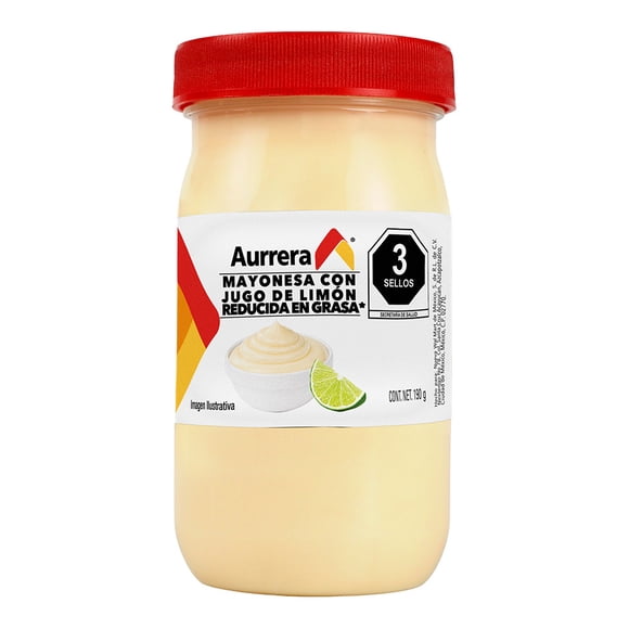 Mayonesa con jugo de limón Aurrera reducida en grasa 190 g