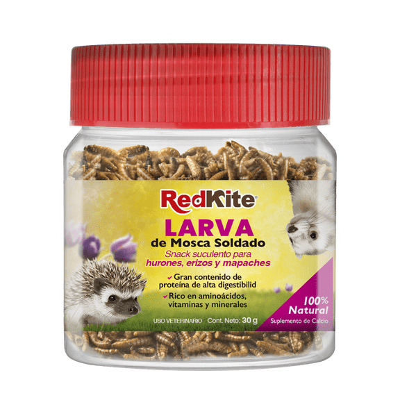 Snack Larva de Mosca Soldado RedKite para Hurones Erizos y Mapaches Proteína Alta