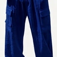 thumbnail image 4 of Amzcrzy Mens Linen Pants Comfortable Elastic Waist Drawstring Trousers for Men Summer Casual Relaxed Fit Beach Yoga Pants Lightweight Baggy Wide Leg Pants for Men with Flag Label S-3XL Azul, 4 of 4