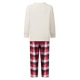 thumbnail image 2 of Conjunto de pijama navideño familiar a juego, camisetas de manga larga con estampado de árbol de Navidad y pantalones a cuadros. Ropa de dormir navideña., 2 of 8