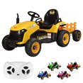 thumbnail image 1 of Tractor Montable Electrico para Niños Control Remoto Luz Led 12v - Amarillo, 1 of 8