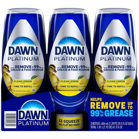 Lavatrastes Dawn Líquido 3 pzas de 606 ml Ez-Squeeze Limpieza amplia