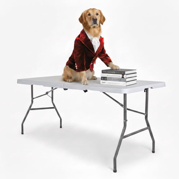 Mesa Plegable de Plastico Tipo Portafolio para Eventos Jardin Interior y Exterior 1.80 Metros