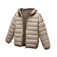 thumbnail image 2 of Chaqueta de plumas con capucha para niños y niñas, ligera, cálida, acolchada, de nailon, abrigo de invierno, color negro, 1 unidad, de 4 a 10 años., 2 of 3