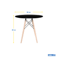 thumbnail image 2 of Mesa Redonda De Madera Estilo Eames 80 cm Styrka Minimalista Color Negro., 2 of 5
