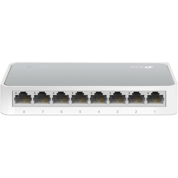 TP-Link 8 Port Fast Ethernet Switch, Desktop Ethernet Splitter, Ethernet Hub, Plug and Play, Fanless