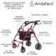 thumbnail image 2 of Andafacil Rollator 2 en 1 Portátil Andadera y Silla de Traslado, 2 of 8