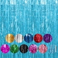 thumbnail image 3 of Cortina de oropel no tóxica Billuyoard para fiesta decoraciones azul claro 6.5 pies, 3 of 6