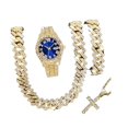 thumbnail image 1 of Joyas Giffor for hombre, juego de 3 y 4 collares de hip hop, reloj, collar y pulsera Mayer Migu, collar con cruz for regalo de novio., 1 of 4