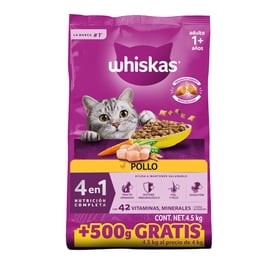 Alimento Seco para Gatos Adultos Whiskas® 4 en 1, 100% Nutrición Completa y Balanceada – Sabor Pollo 4.5kg