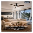 thumbnail image 3 of Ventilador de Techo Esquimal 122 cm con Lámpara LED, 6 Velocidades, Función Reversible, Temporizador 4h, Aspas de Madera Doble Vista, Color Negro, 3 of 6