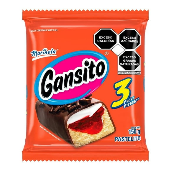 Pastelito Marinela Gansito 3 pzas
