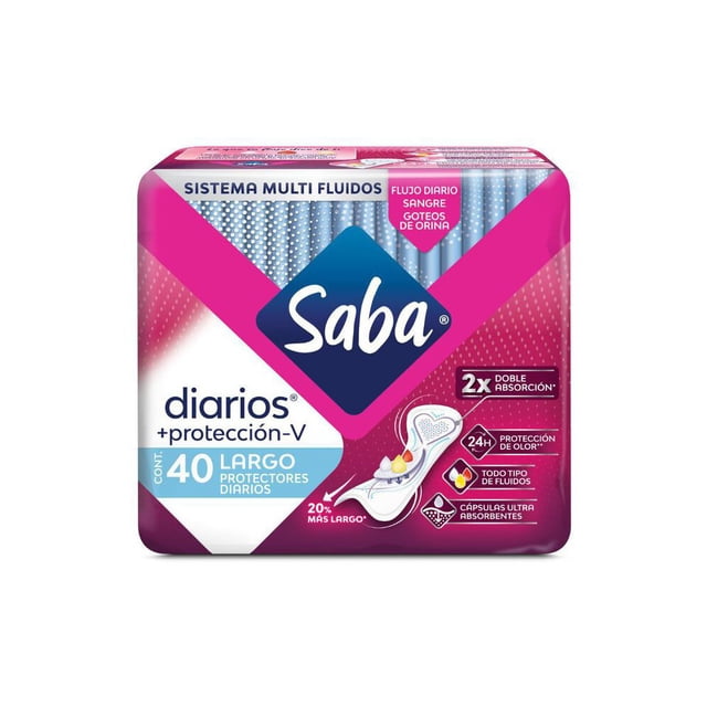 Protectores diarios Saba protección-v largo 40 pzas