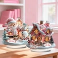 thumbnail image 4 of CaiYueKe Santa Claus House 2D Flat Christmas Ornaments, Shatterproof Hanging Decorations for Holiday Tree Home Party, Festive Holiday Decor Seasonal Gift Supplies for Home Office Decorating, 4 of 5