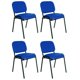 thumbnail image 1 of Offiho Set de 4 Sillas para Oficina, Sala de Espera, Consultorio, Tapizado en Tela Color Azul, 1 of 7
